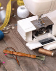 Set 2 Cleaning Brush for Sewing Machine & Sergers - Sewing Tool, Wooden Lint Brush with a Built-In Hanging Strap. Brushing Lint Out of Sewing Machines.