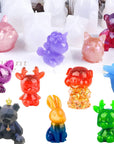 20Pcs 3D Animal Resin Molds Tools Set Includes 8 Resin Casting Molds Large Clear Epoxy Silicone Molds 2 Measurement Cup 10 Wood Sticks for Resin Craft DIY