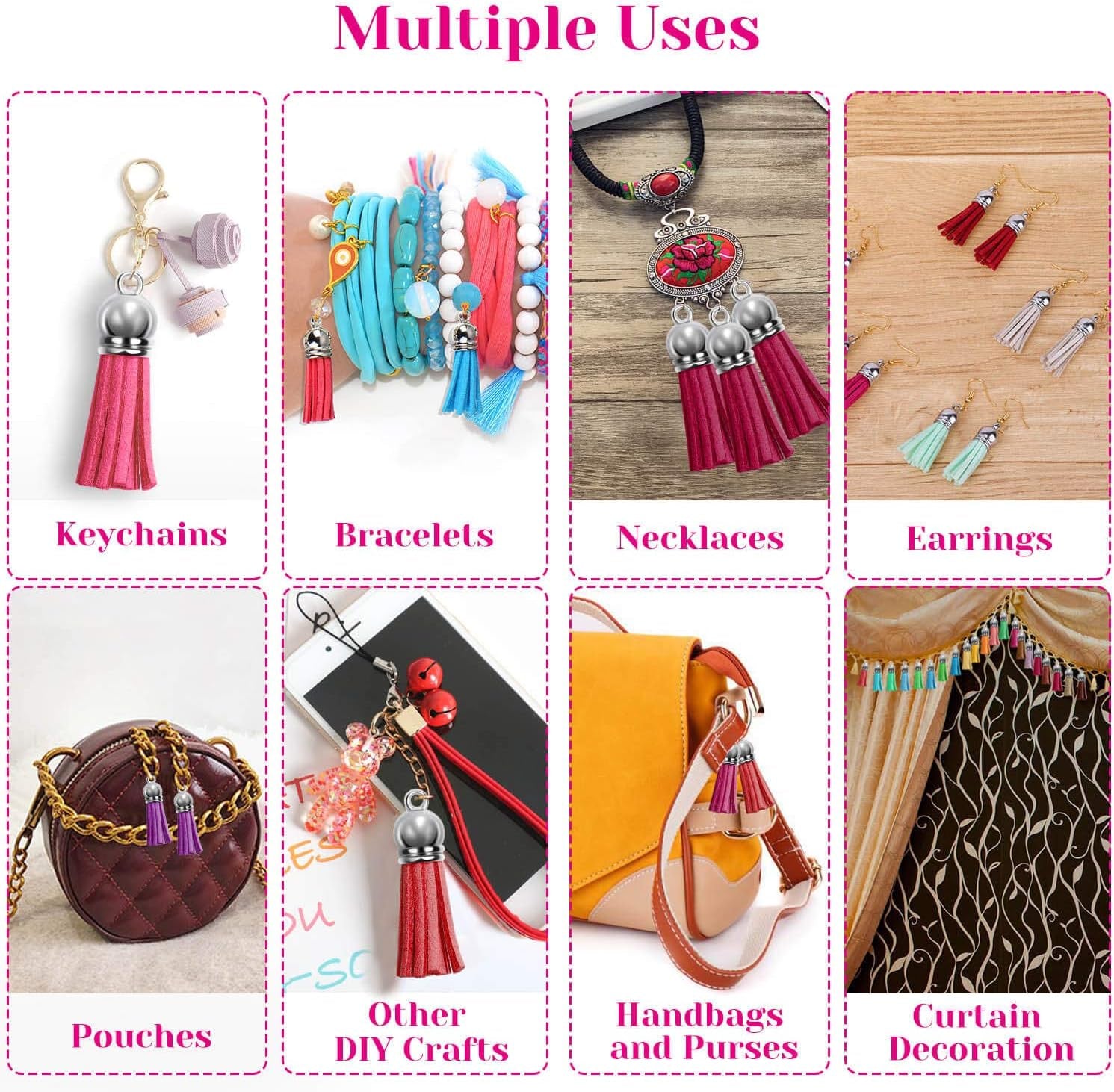200Pcs Leather Keychain Tassels Bulk for Crafts, Acrylic Blanks, Charms, Earrings, Bracelets and Jewelry Making (40 Colors)
