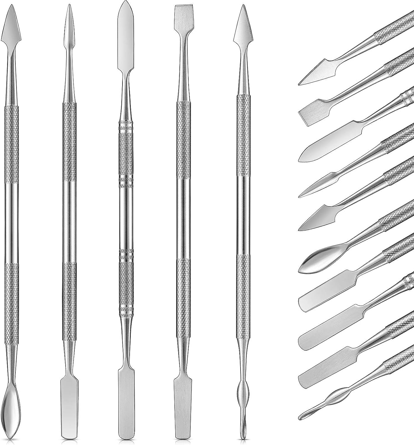 5 Pieces Miniature Sculpting Tools Set Mini Stainless Steel Double-Headed Tool for Model and Convert Plastic, Resin and Metal Tabletop War Game Miniatures Models