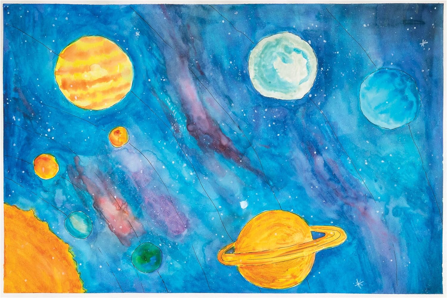 Half Pan Watercolor Paint Set with Brush and Lid, Refillable, 16 Assorted Colors, (01600), 18 Piece Set