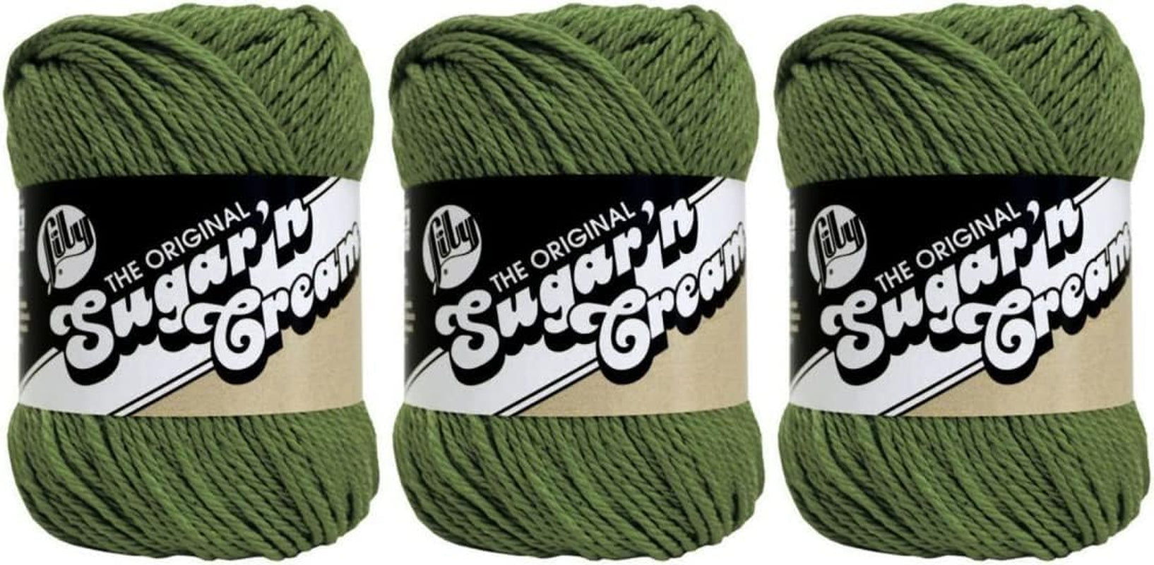Bulk Buy: Lily Sugar 'N Cream Solids 100% Cotton Yarn (3-Pack) (Sage Green 