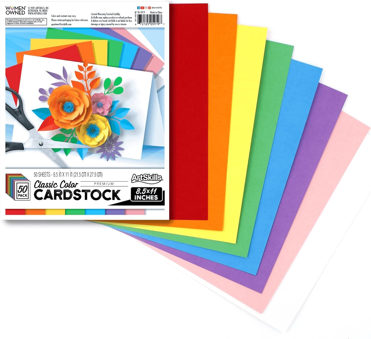 65 Lb Cardstock Paper, 8.5” X 11”, 176 Gsm Colored Craft Paper for Arts, Crafts, Scrapbooking &amp; Card Making, 50 Pc