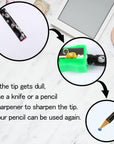 9 Pcs Diamond Painting Pen Rhinestone Picker Pencil Set Self Adhesive Nail Dotting Wax Pen with Pencil Sharpener Resin Point Drill Pens 5D Crystal Gem Pick up Tools DIY Nail Art Accessories
