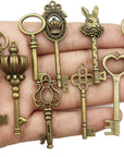 Vintage Skeleton Key in Antique Bronze Style - Set of 46Pcs (HM107)