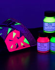 Neon Leather Paint 1Oz 12 Color Set Kit for Sneakers, Shoes Boots, Jackets, Shirts, Cups, & More- Made in USA