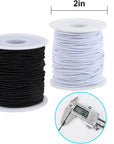 Stretchy Bracelet String, 2 Rolls 1.5 Mm Elastic String Cord for Bracelets,Jewelry Making, Necklaces, Beading and Crafts (Black&White)