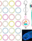 24 Pcs 42 Mm Acrylic Focal Frame Circle Loop with 2 Holes for DIY Beaded Pen Keychain Focal Bead Loop for Pen Jewelry Making Bracelet Car Necklace Craft Hanging (Stylish Colors,Round)