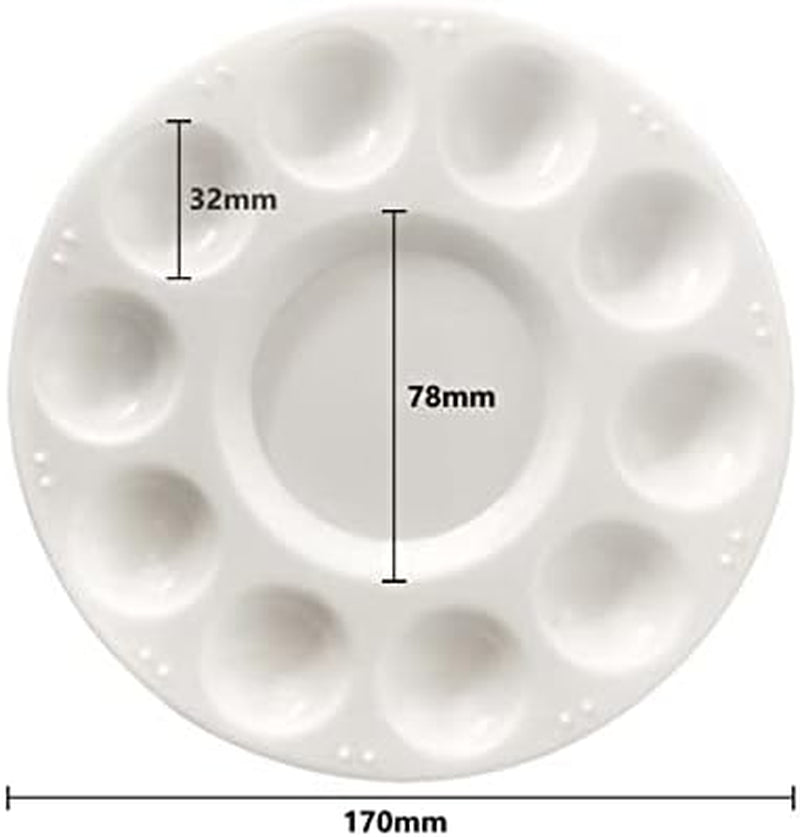 15 Pack Paint Tray Palettes for Kids, Plastic White Palettes for Students, Paint Holder, Paint Supplies