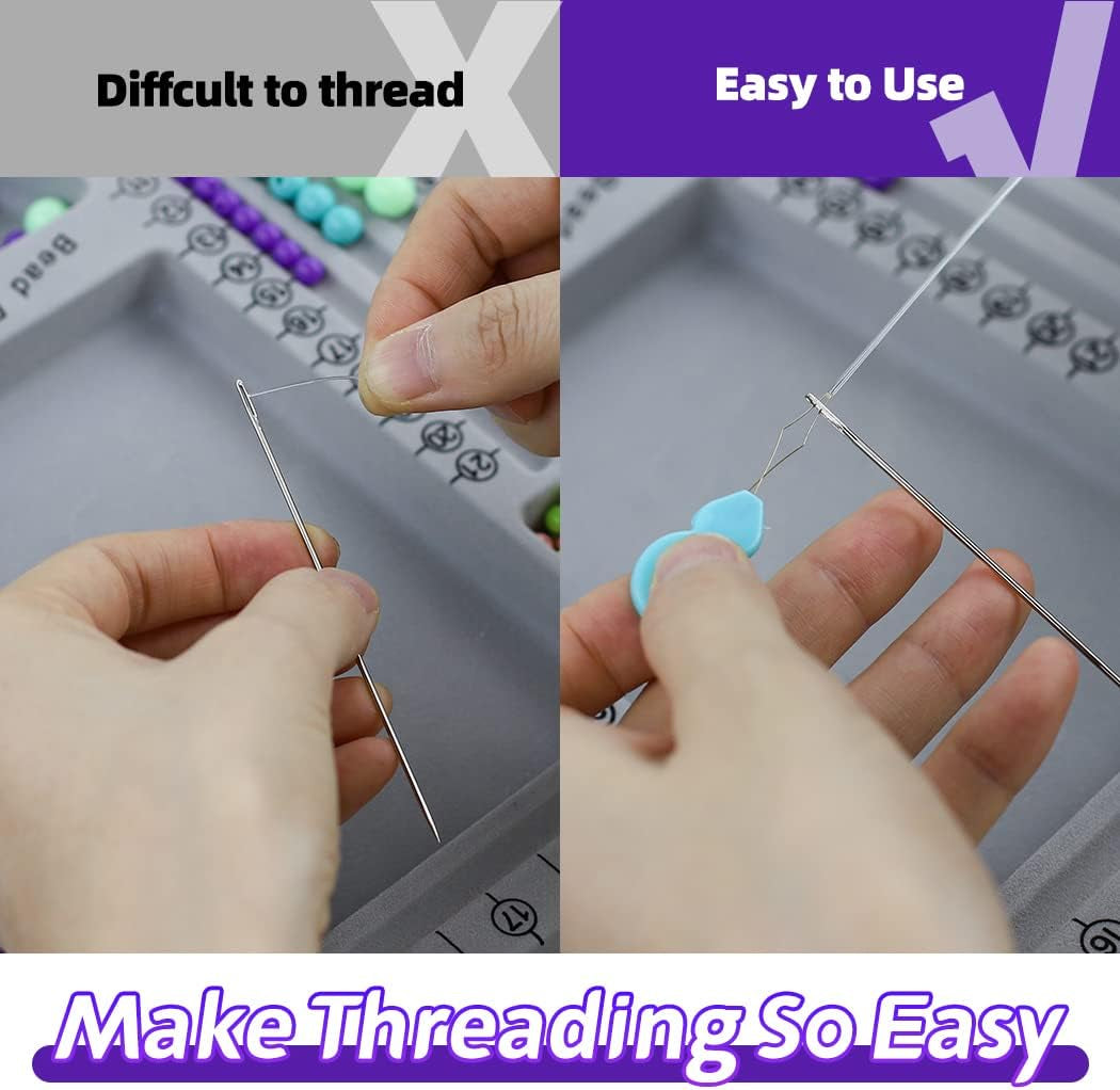 Bead Board for Jewelry Making Bead Tray Beading Supplies Flocked Design Necklace Maker Bracelet Making Trays Measurement Board Handmade DIY Craft Tools Kit with Jewelry Pliers