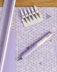 Metal Ruler - Safety Cutting Ruler for Use with Rotary Cutters,  Truecontrol Knife, Xacto Knife - Great for Quilting, Scrapbooking, Crafting and Paper Cutting - 18", [Lilac]