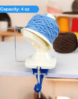 Needlecraft Yarn Ball Winder Hand Operated,Capacity 4-Ounce,Blue,Portable Package,Easy to Set up and Use,Sturdy with Metal Handle and Tabletop Clamp,Including 8 Sizes Crochet Hooks Set