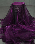 Pack of 25 Yards Long Bridal Solid Sheer Organza Fabric Bolt for Wedding Dress, Fashion, Crafts, Decorations, Backdrop, Christmas Craft Supplies, Silky Shiny Organza Fabrics 44” Wide- Dark Purple