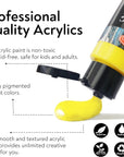 Acrylic Paint Set 76 PCS of 64 Colors 2Fl Oz 60Ml Bottles with 12 Brushes,Non Toxic 64 Colors Acrylic Paint No Fading Rich Pigment for Kids Adults Artists Canvas Crafts Wood Painting