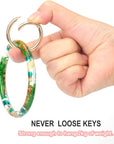 Wristlet Keychains Molds, Key Ring Bracelet Molds for Epoxy Resin Molds Casting, Silicone Mold for Car Key Chain Bracelets Wristlet Wallet with 10Pcs Key Chains and 10Pcs Key Rings
