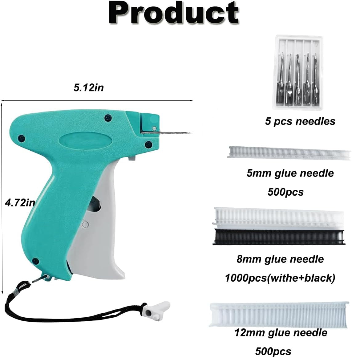 Quick Clothing Fixer,Quilt Tacking Gun, Mini Stitchy Gun,Tagging Stitch Tool for Clothing,Mini Stitch Hemming Gun for Clothes (Blue)