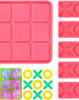 Tic Tac Toe Resin Mold with 5 Chess Pieces Molds, X O Board Game Silicone Molds for Resin Casting,Diy Tabletop Board Game