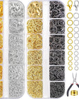 Jump Rings for Jewelry Making 2143Pcs Open Jump Rings and Lobster Clasps Necklace Bracelet Jewelry Repair Kit with Pliers Tweezers Jump Ring Opener
