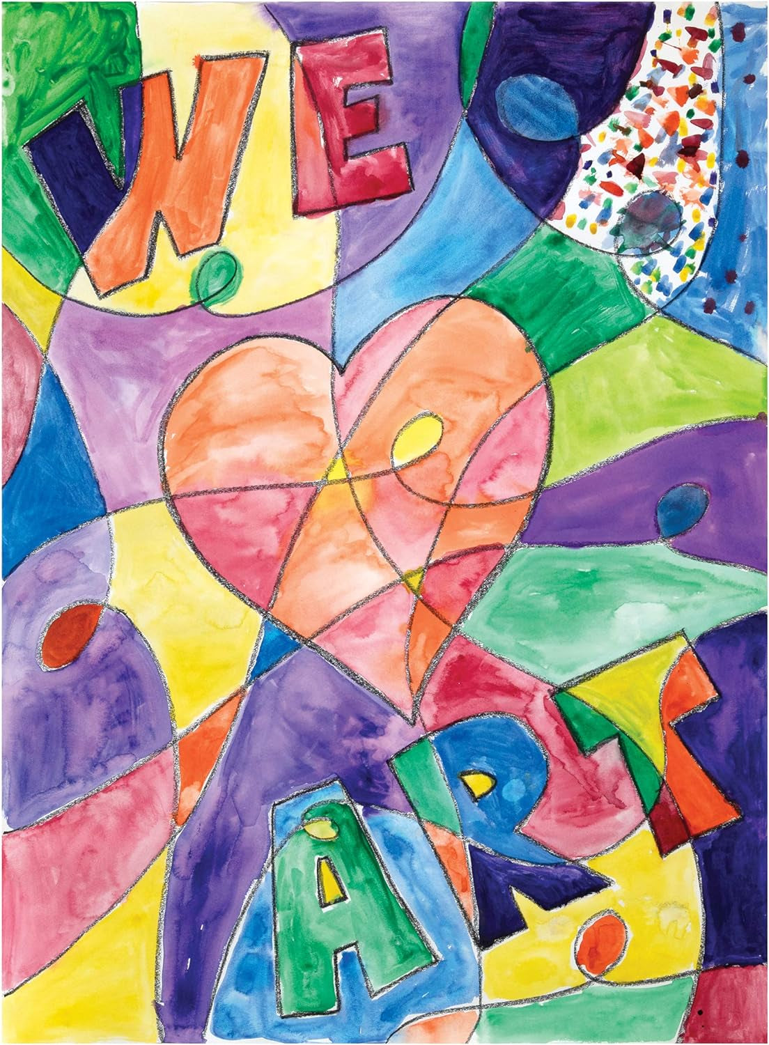 Half Pan Watercolor Paint Set with Brush and Lid, Refillable, 16 Assorted Colors, (01600), 18 Piece Set