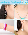 700 Pieces Glass Beads for Jewelry Making, 28 Colors 8Mm Crystal Bracelet and DIY Craft Beads Kit