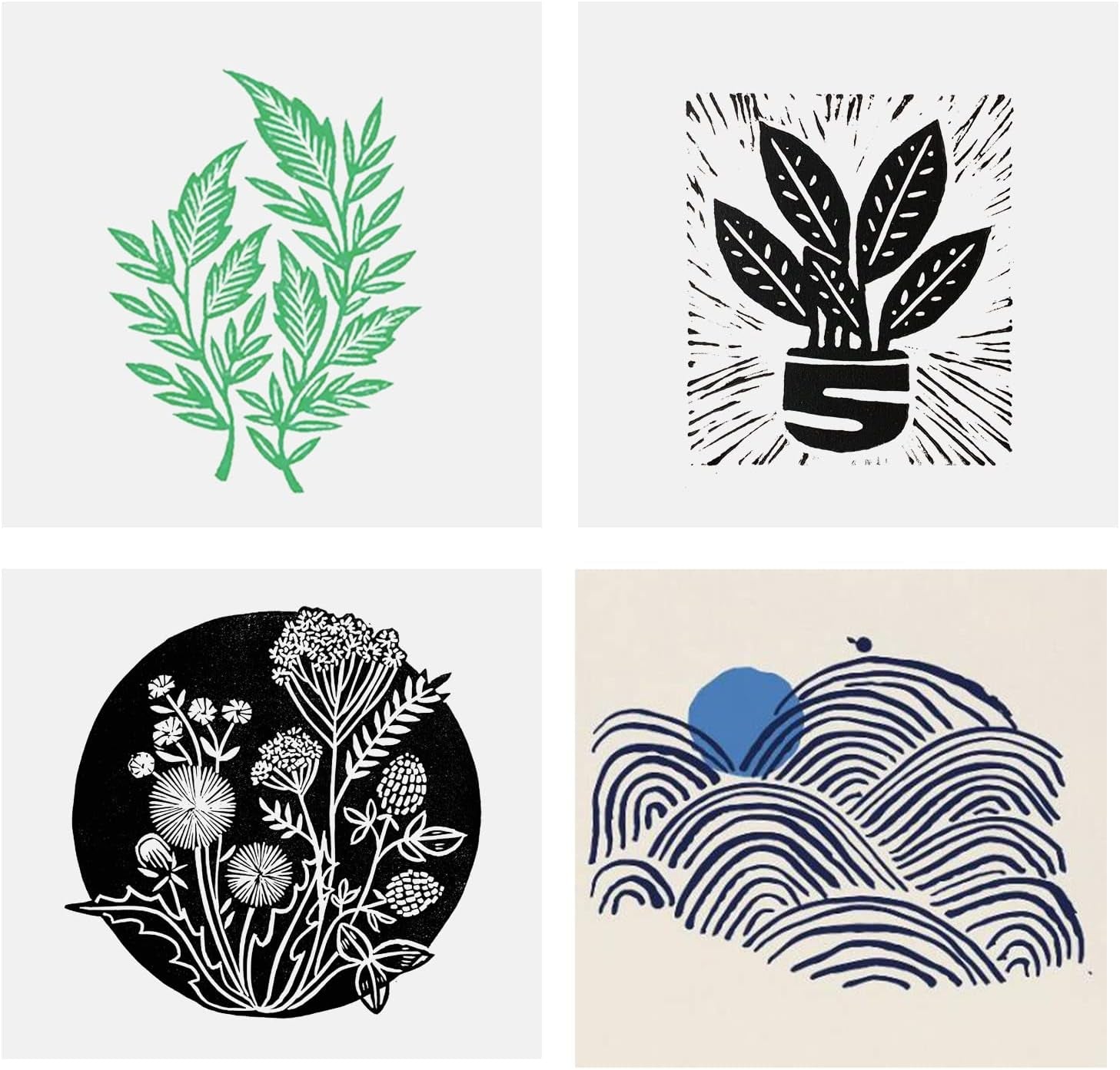 Water-Soluble Block Printing Ink, 6-Color Printmaking Ink Set for Linoleum Block, 3.5 Floz