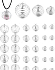 Spiral Bead Cages Pendants, 30 Pcs 3 Sizes Silver Plated Stone Holder Necklace Cage Pendants Findings for Jewelry Making and Crafting