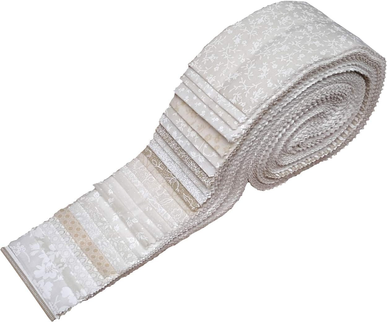 Best of Tone on Tone Neutral Blenders Jelly Roll 40 Precut 2.5-Inch Quilting Fabric Strips