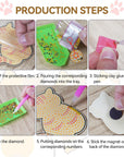 12 PCS Diamond Painting Refrigerator Magnets, Cat Diamond Painting Kits for Adults, Diamond Art Kits for Home Decor, Small Diamond Art Crafts