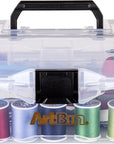 6890AG Small Project Box, Portable Art & Craft Organizer with Lift-Out Tray, [1] Plastic Storage Case, Clear