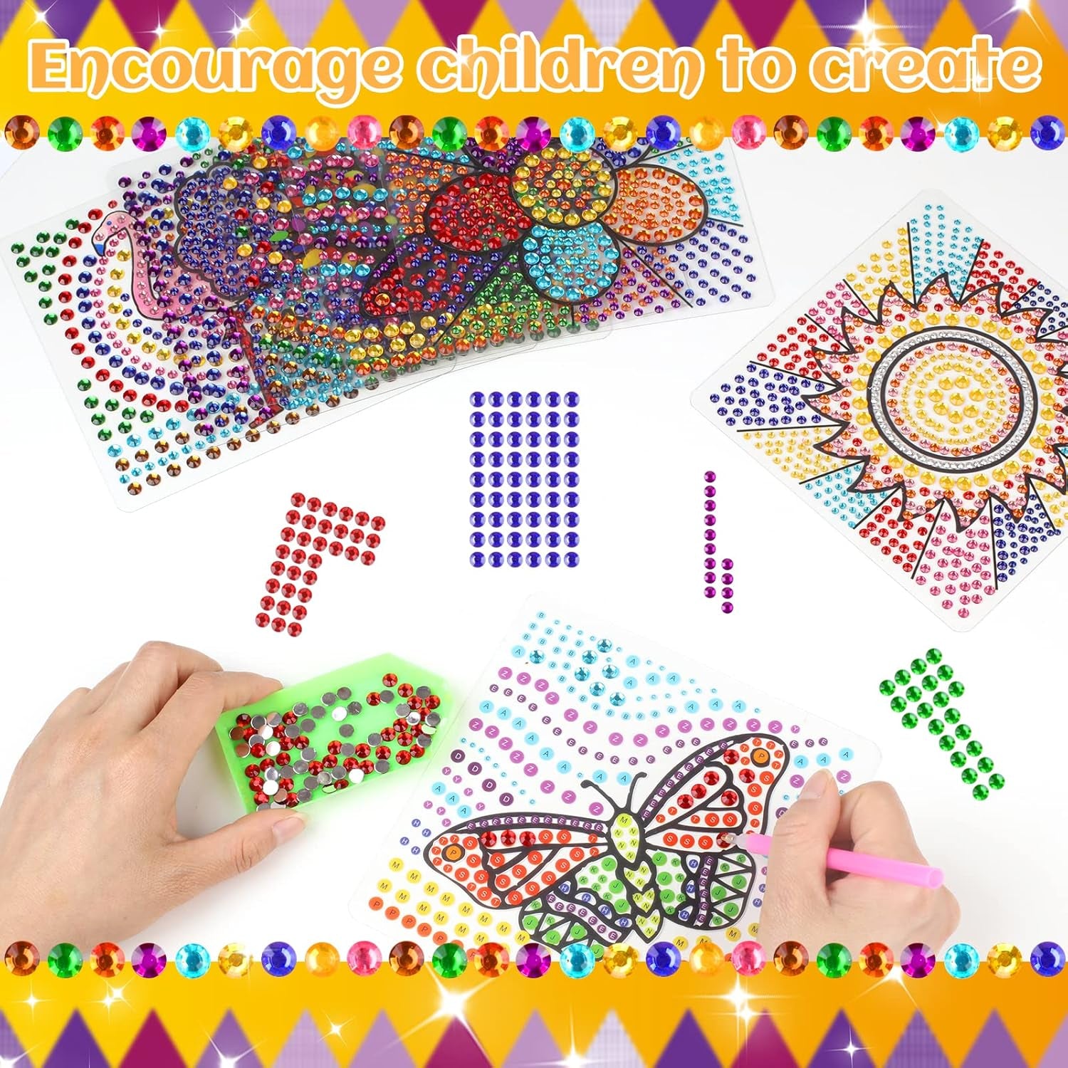 Arts and Crafts for Kids Ages 8-12 &amp; 6-8, Window Suncatcher Diamond Painting Kits by Numbers for Girl Ages 7 9 11 Year Old Gem Art for Kids Ages 9-12 Birthday Gift Idea for Teens (Nature)