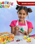 Imagine Clay Complete KIT - 36 Colors Air Dry Modeling Clay with 5 Sculpting Tools plus Roller, 50+ Decorations, 4 Spring Seats, 10 Phone Chains, 2 Key Rings, Booklet, Etc. Great Gift. Age 3-12+