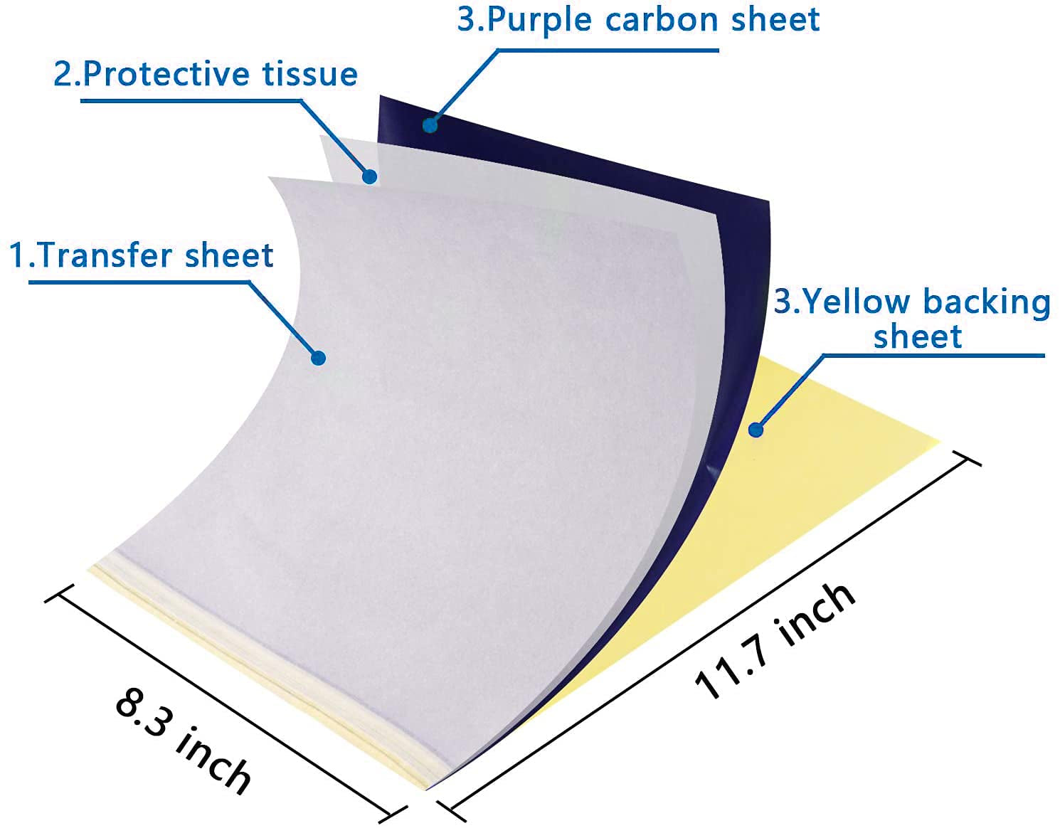 Tattoo Transfer Paper - 40 PCS Tattoo Stencil Paper, 4 Layers 8.5" X 11" A4 Size Tattoo Thermal Stencil Paper for Tattoo Transfer Kit Tattoo Supplies