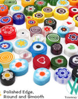 Millefiori Glass Mosaic Tiles for Crafts, Mosaic Glass Pieces,No-Hole Millefiori Glass Beads, Mosaic for Christmas Ornaments,Mosaic Jewelry