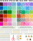 Glass Beads for Jewelry Making, 1520PCS 48 Colors 8Mm Crystal Beads Bracelets Making Kit with Star Pendants for Bracelet Necklace DIY Crafts Making