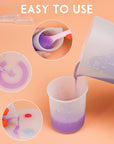 Silicone Resin Measuring Cups Tool Kit, Non-Stick Silicone Cups for Epoxy Resin, Reusable 250&100Ml Silicone Mixing Cups with Stir Sticks, Pipettes, Epoxy Resin Supplies, Molds, Jewelry Making