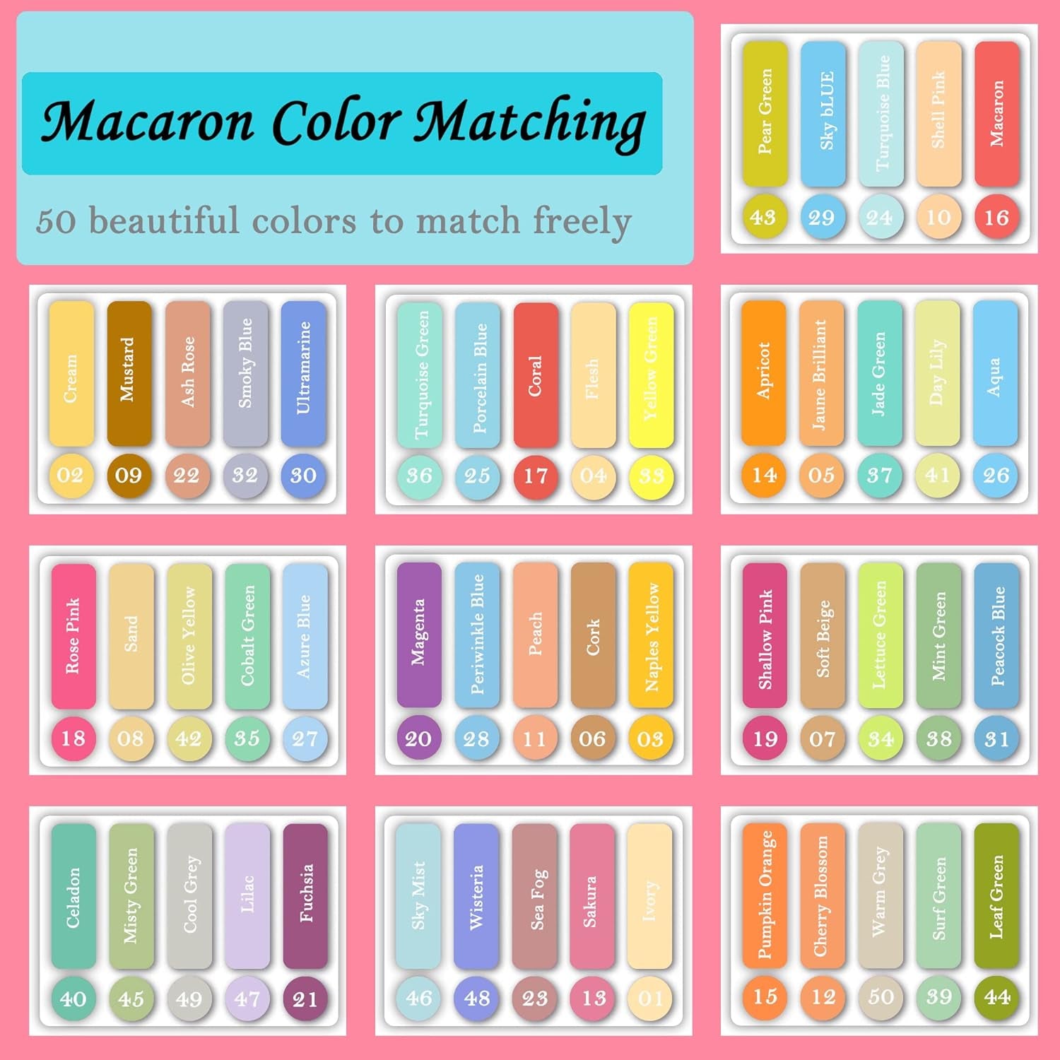 Macaron Pastel Colored Pencils,Set of 50 Colors,Artists Soft Core,Ideal for Drawing Sketching Shading,Coloring Pencils for Adults Kids Beginners