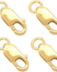 4Pcs/Set 14K Solid Yellow Gold Jewelry Lobster Clasp Bead Open Jump Ring (8Mmx3Mm)