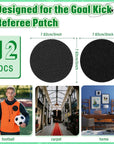 12 Pairs Referee Patch Hook and Loop Dots 3 Inch Self Sticky Circle Hook and Loop round Adhesive Loop Tape Double Sided Hook and Loop Fasteners for Home Office DIY Wall Decor Tool Hanging
