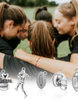 70 Pieces Football Charms Mixed Silver Football Player'S Bat Beads Pendants Necklace Crafting Sport Charms Jewelry Making Findings Accessory DIY Necklace Bracelet