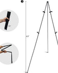 Easel Stand for Wedding Sign & Poster 63'' Easels for Display Portable Art Easels for Floor Adjustable Metal Easel Black