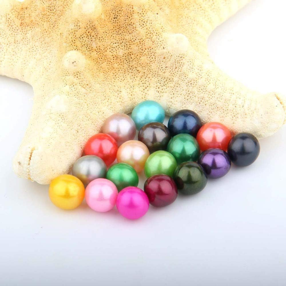 10PC Freshwater Pearl Cultured Love Wish Pearl Oyster with round Pearl inside for Pearl Gift Fun for Children Family Friends Party Oyster with Pearls Inside(6-8Mm, 10PC)