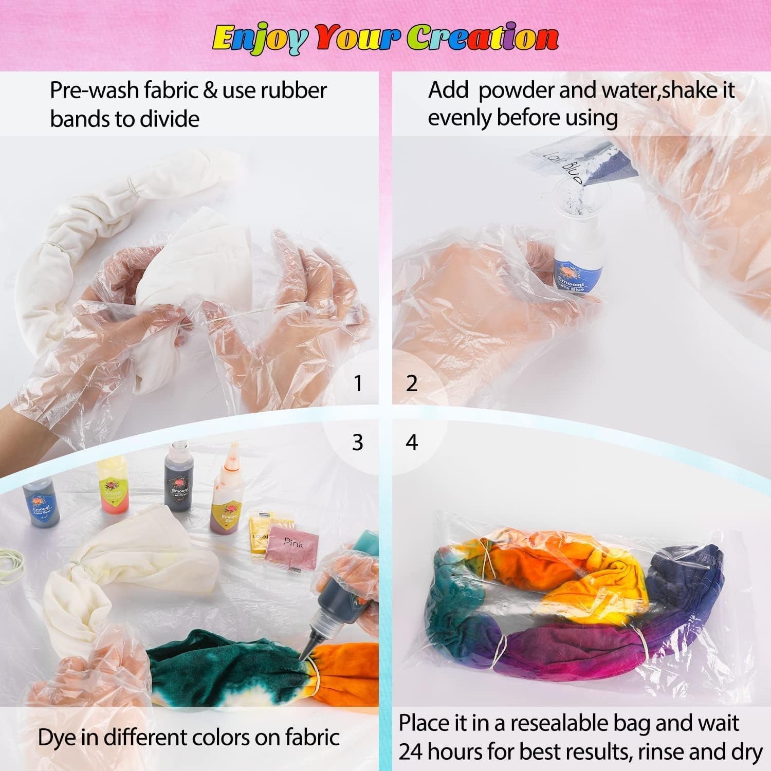 DIY Tie Dye Kit,  26 Colors Fabric Dye Art Set with Rubber Bands, Gloves, Spoon, Funnel, Apron, and Table Covers-Great for Craft Arts Fabric Textile Party Handmade Project.