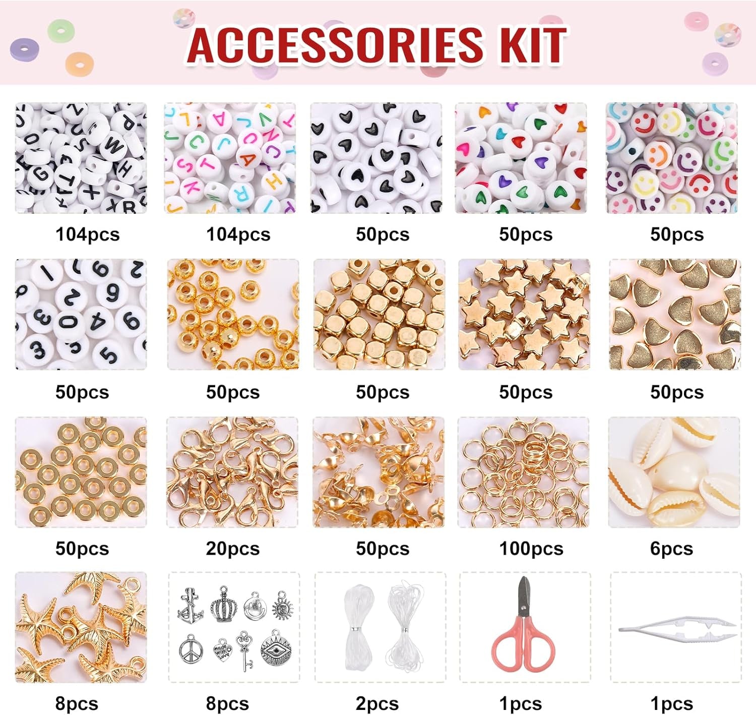 20,000 Pcs Clay Beads Bracelet Making Kit, 160 Colors Polymer Beads Spacer Heishi Beads, Jewelry Kit with Charms Elastic Strings, DIY Crafts Gift