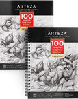 Sketch Book 2-Pack, 9X12 Inches, 200 Sheets, 100 Sheets Each Drawing Book, 68 Lb, 100Gsm Paper, Spiral Bound Artist Sketch Pad, Durable Acid Free Drawing Pad, for Adults and Teens, Bright White