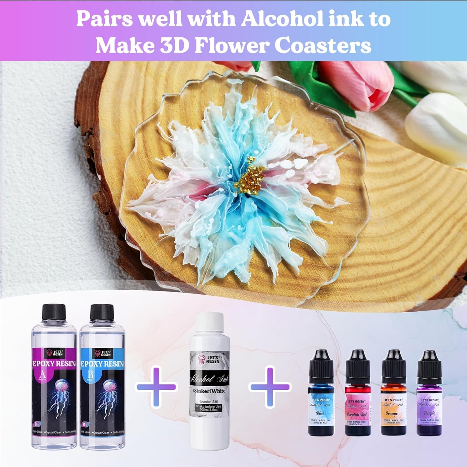 White Alcohol Ink for Epoxy Resin, Upgraded White Alcohol Ink 3.5Oz/100Ml, Alcohol-Based Resin Ink, White Resin Pigment for Resin Petri, Tumblers, Painting, Resin Art
