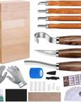 Wood Carving Tools Set 3Pcs Whittling Knife and 4Pcs K2 Carbon Steel Wood Carving Knife,Whittling Kit with 8Pcs Basswood Wood Blocks Gifts Set for Adults and Kids Beginners Wood Carving Kit Gifts