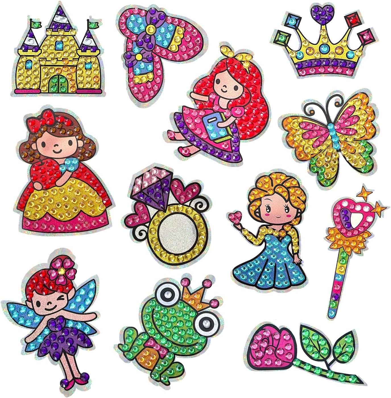 24Pcs Animal Diamond Stickers for Kids, Beginner Friendly Gem Art Kits, Complete Craft Set with Tools, Gift for Birthdays, Holidays