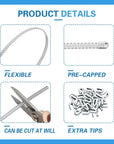 100 Pack 1/4''X 13.7Inch Spiral Steel Metal Boning for Corset, Sewing Corset Boning Precut for Contume Dress (6Mm)