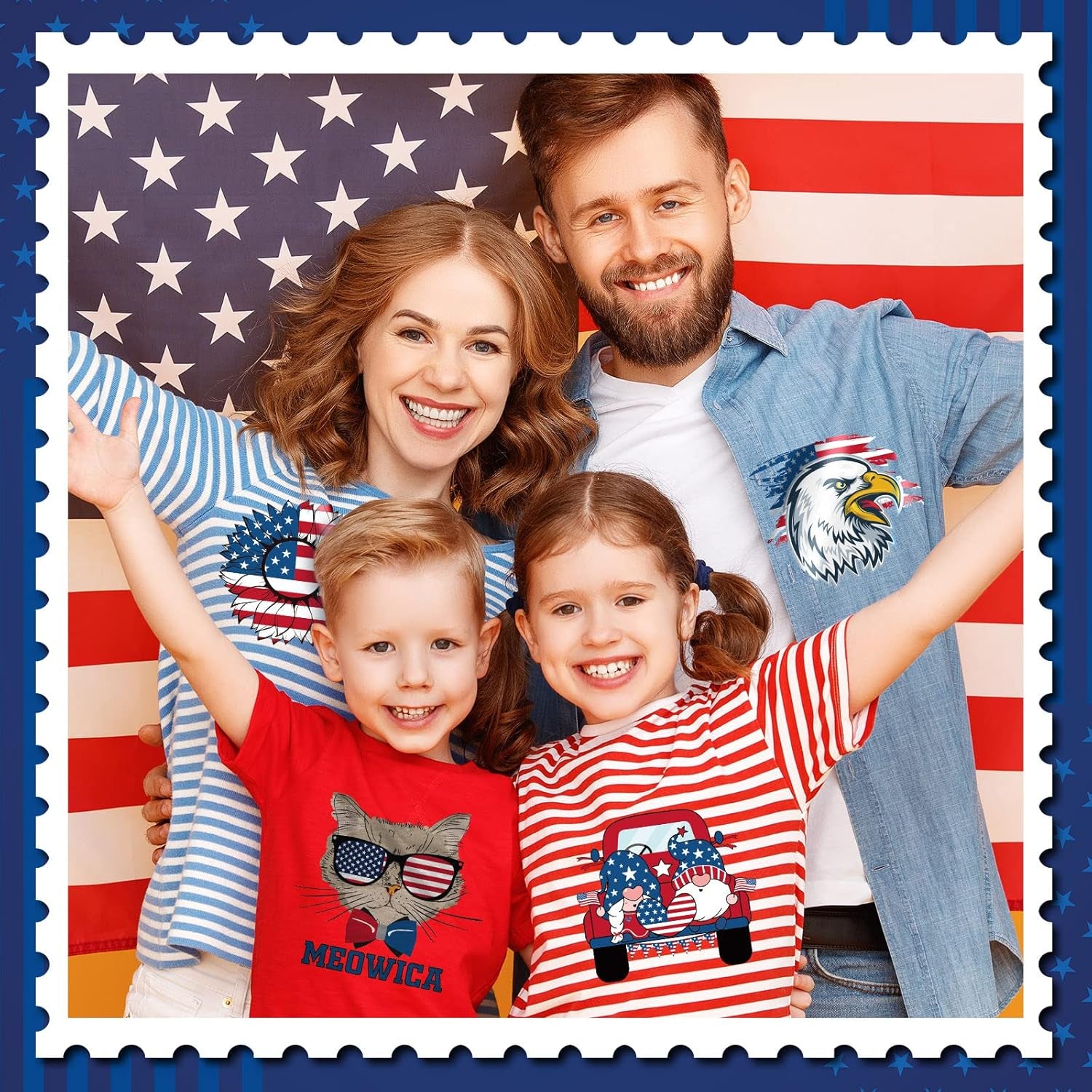 36 Pcs Patriotic Iron on Transfers 4Th of July Iron on Decals Patches Independent Day Western Heat Transfers Vinyl Decals for Clothes Bag Covers DIY Decorations