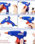 Mini Hot Glue Gun with Glue Sticks for Class Projects Small Hot Melt Gun for Kids Low Temp Glue Gun with Rubber Protector Craft Glue Gun for DIY Arts, Sealing, Home Repairs, 20 W (4 Pieces)